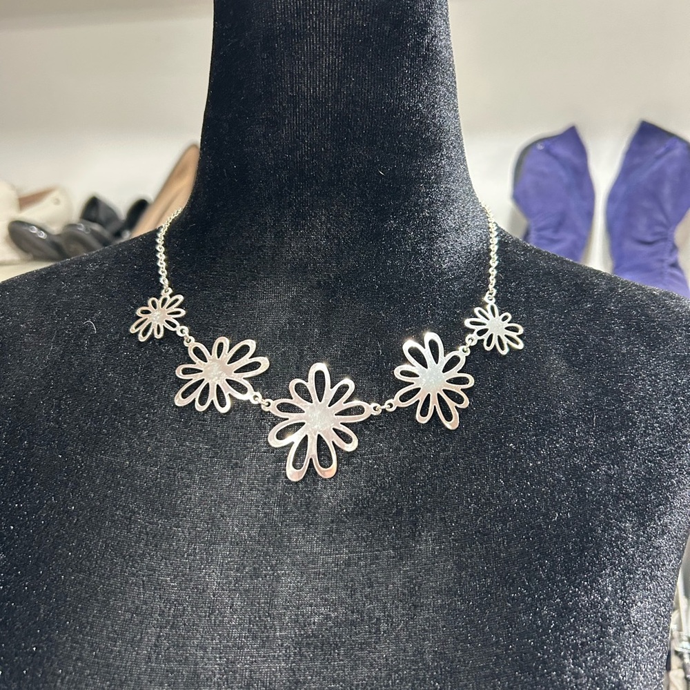 3/$20 Silver Floral Necklace